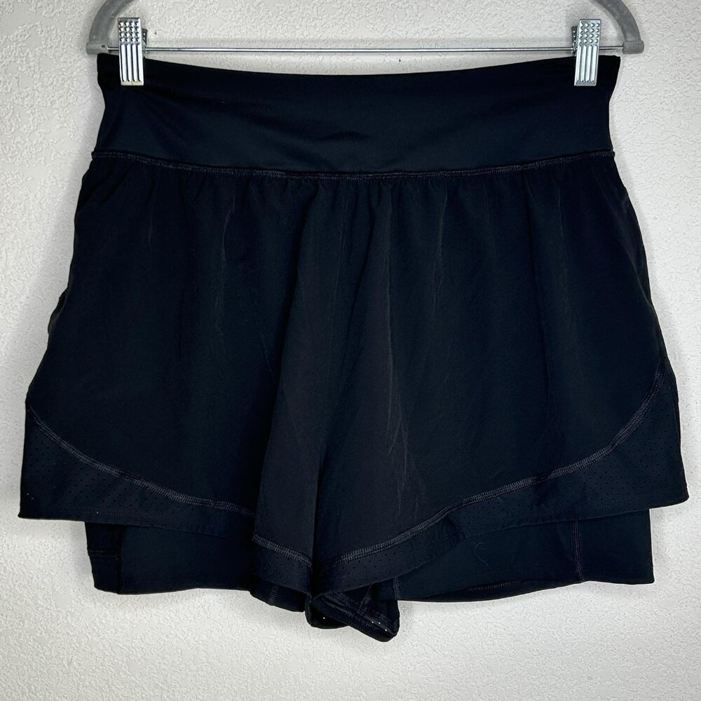 SPANX Black Layered Active Shorts